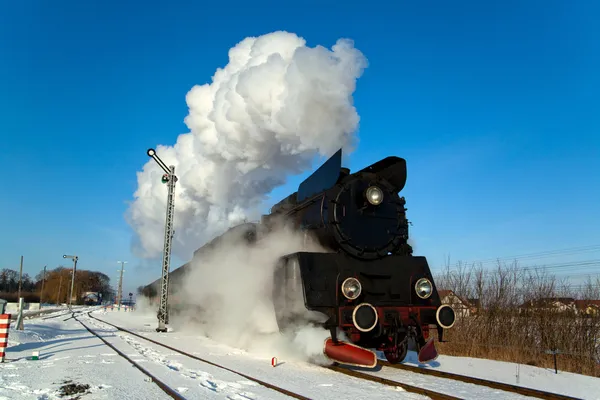 Old retro steam train Stock Photo