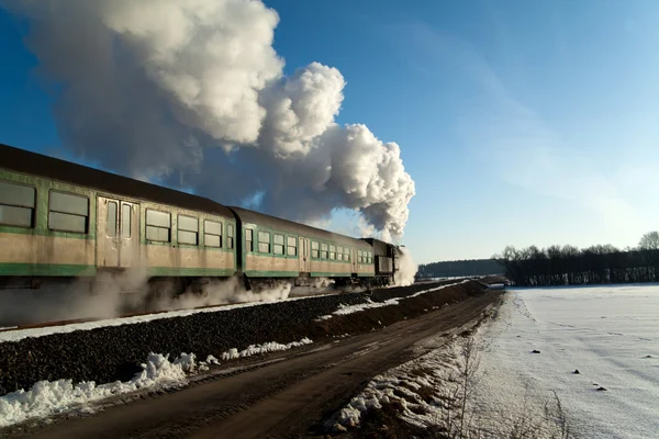 Tren de vapor retro viejo Fotos de stock libres de derechos