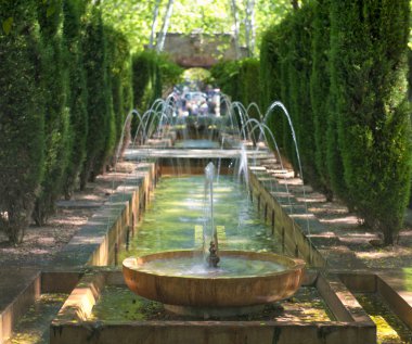 Fountain in the gardens of Hort del Rei clipart