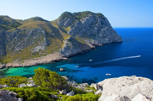 Beautiful Beach Bay Called Cala Figuera on Cape Formentor in Mal — Stock Photo, Image