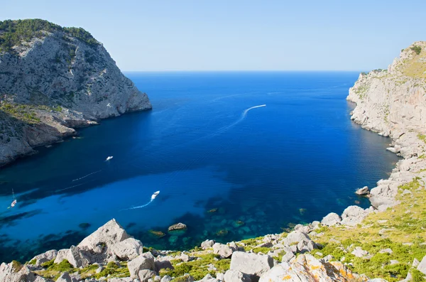 Beautiful Beach Bay Called Cala Figuera on Cape Formentor in Mal — Stock Photo, Image