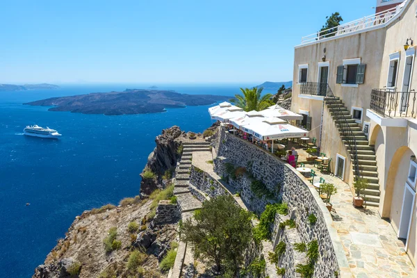 Schöne aussicht von fira, santorini, griechenland — Stockfoto