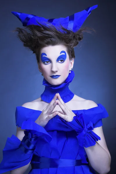 Femme en bleu — Photo