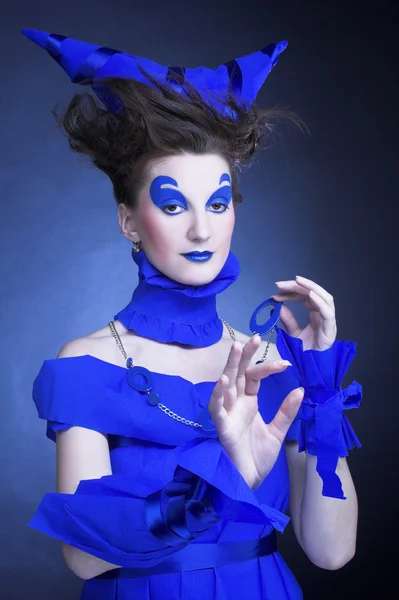 Femme en bleu — Photo