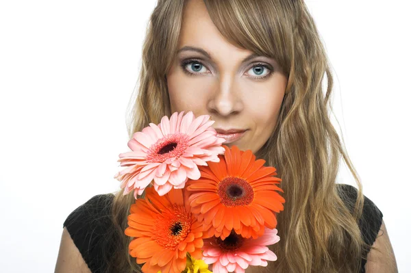 Mujer con flores — Foto de Stock