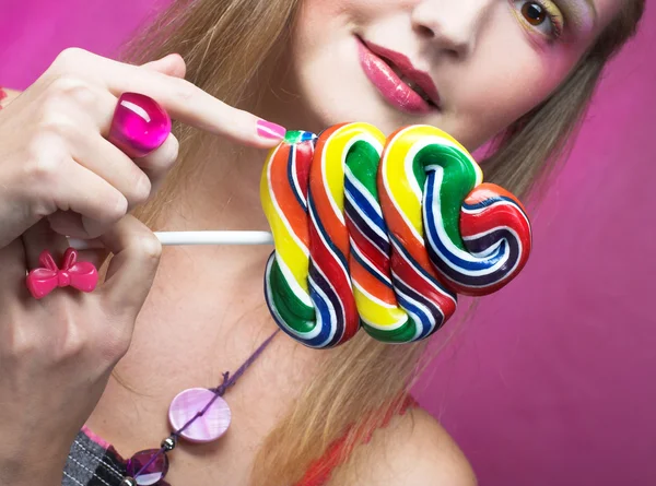 Meisje met lolly — Stockfoto