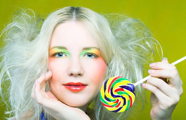 Girl with lollipop — Stock Photo, Image