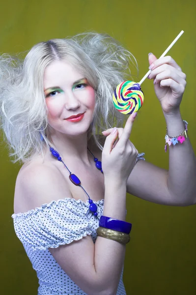 Girl with lollipop — Stock Photo, Image