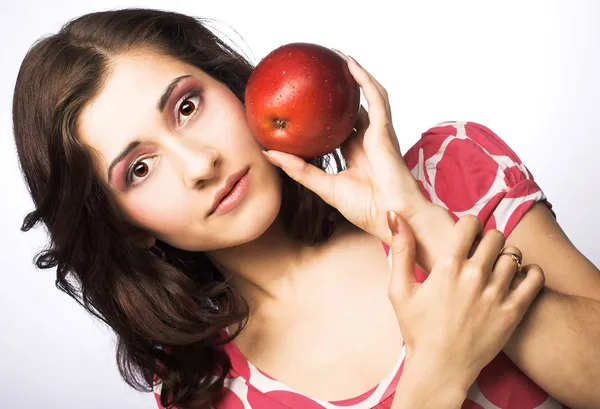 Girl with apples — Stock Photo, Image