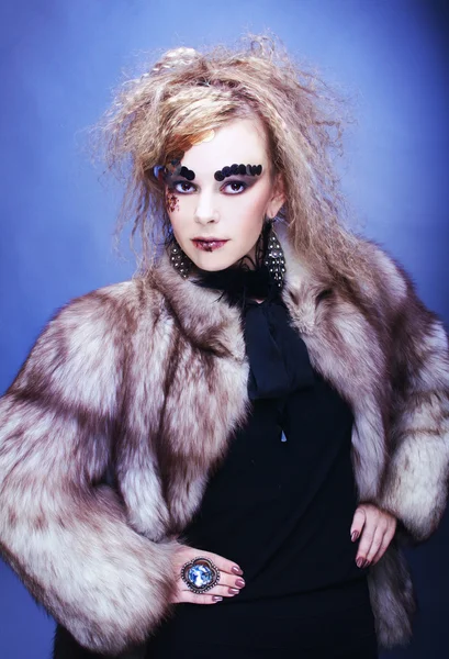 Lady in furs. — Stock Photo, Image