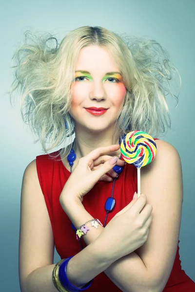 Girl with lollipop — Stock Photo, Image