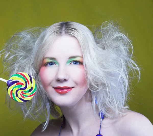 Girl with lollipop — Stock Photo, Image