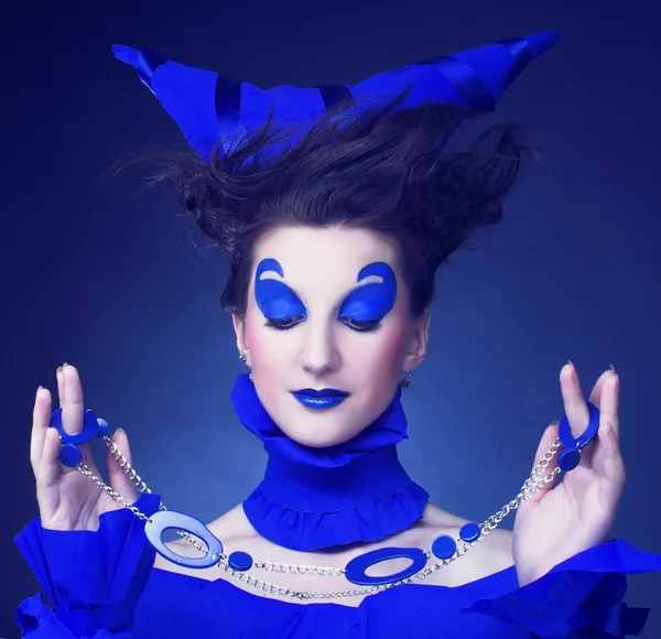 Femme en bleu — Photo