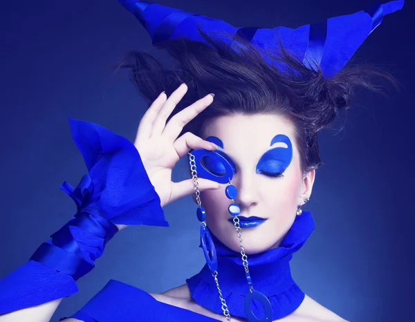 Femme en bleu — Photo