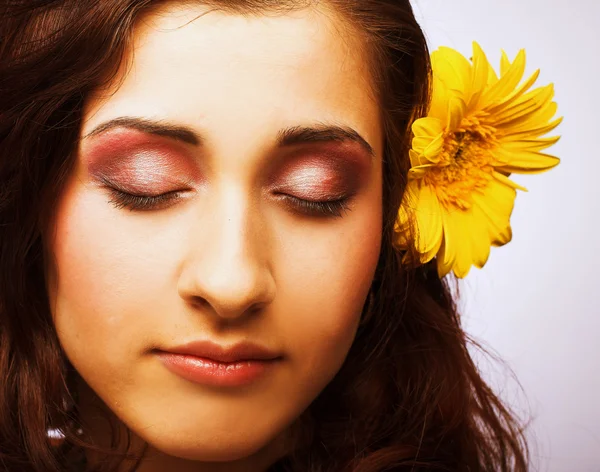 Woman with flower — Stock Photo, Image