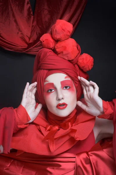 Woman in red. — Stock Photo, Image