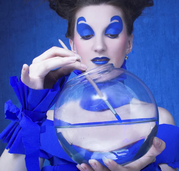 青の女性 — ストック写真