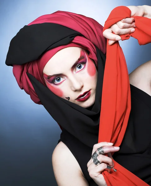 Young woman with creative make-up — Stock Photo, Image