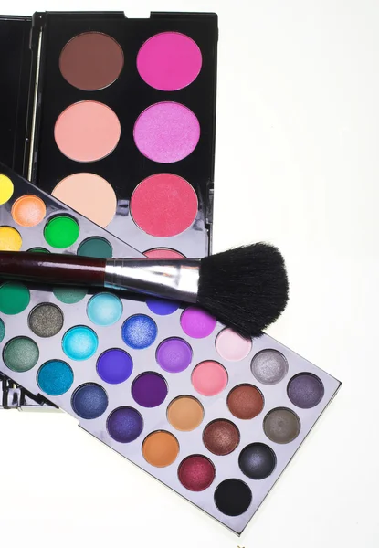 Professional cosmetics. Pallettes of eye-shadows, — Stock Photo, Image