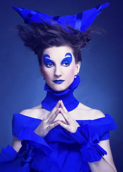 Donna in blu — Foto Stock