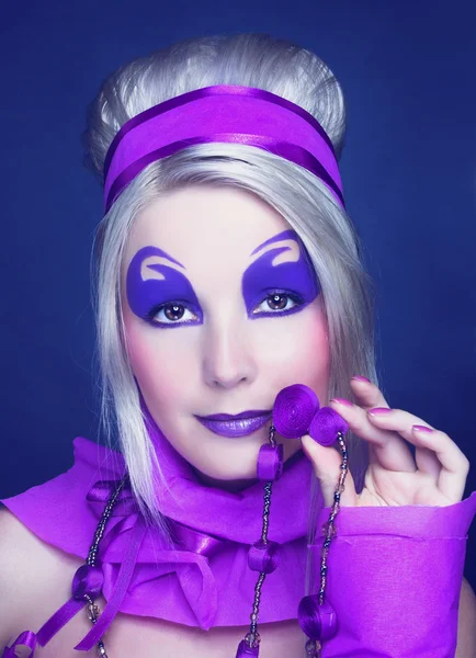紫色の少女 — ストック写真