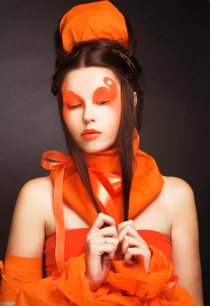 Chica naranja . — Foto de Stock