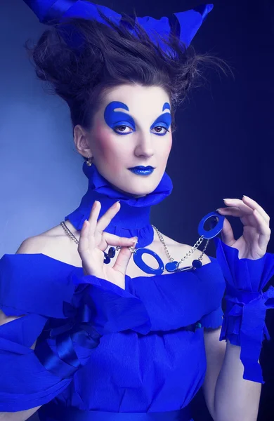 Femme en bleu — Photo