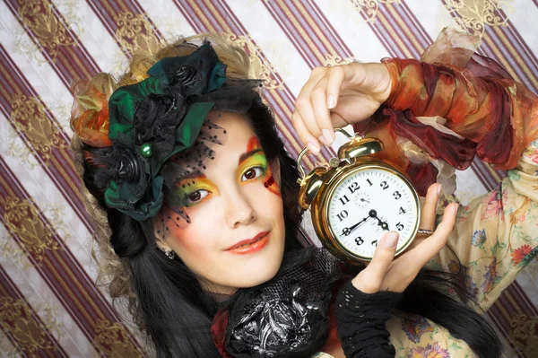 Ragazza con orologio . — Foto Stock