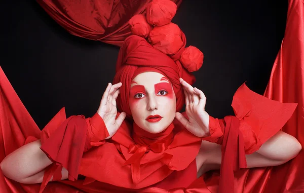 Mulher em vermelho . — Fotografia de Stock