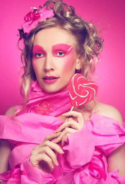 Mujer en rosa . — Foto de Stock