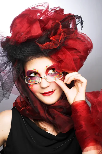 Yound senhora de óculos — Fotografia de Stock
