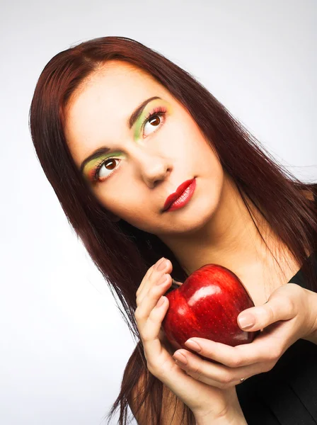 Elmalı kadın — Stok fotoğraf
