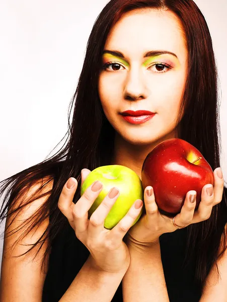 Woman with apples — Stock Photo, Image