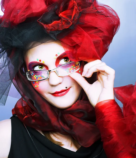 Yound lady in glasses — Stock Photo, Image