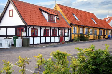 ahşap çerçeve ev gudhjem, bornholm Adası, Danimarka