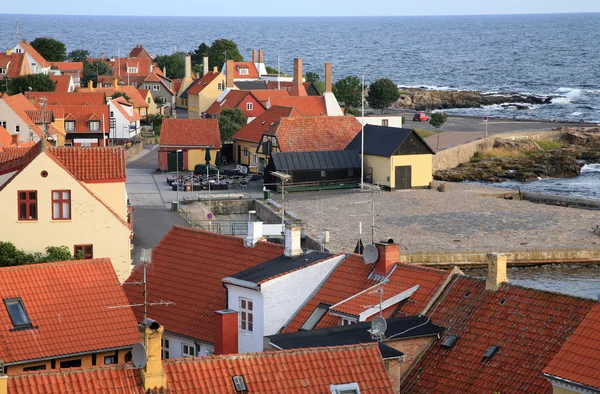 Шторм на морі Gudhjem, острів Борнхольм, Данія — стокове фото