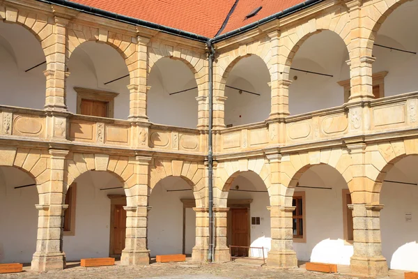 Arcades in castle in Moravska Trebova, Czech Republic — Stock Photo, Image