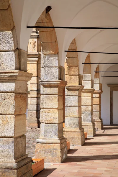 Arcades in castle in Moravska Trebova, Czech Republic. — Stock Photo, Image