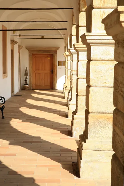 Arcades in castle in Moravska Trebova, Czech Republic. — Stock Photo, Image