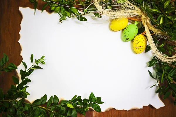 Fondo de Pascua huevos de carta vacíos en blanco — Foto de Stock