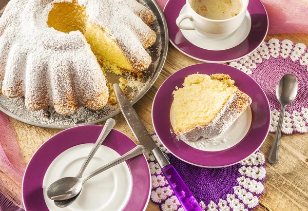 Pieczenia ciasto pieczone żywności douhh słodycze desery kawa — Zdjęcie stockowe