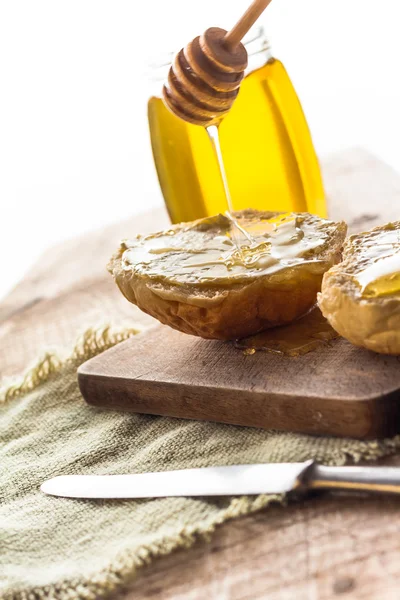 Rollo miel pan comida vintage —  Fotos de Stock