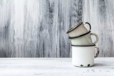 Sanat natürmort Kupası Kupa teneke ahşap vintage