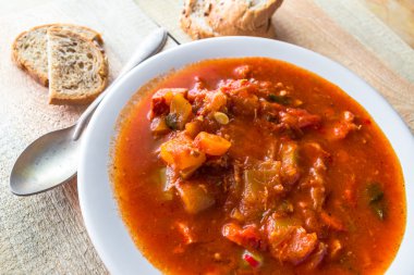 Kabak haşlanmış sebze et yemek yemek vintage güveç