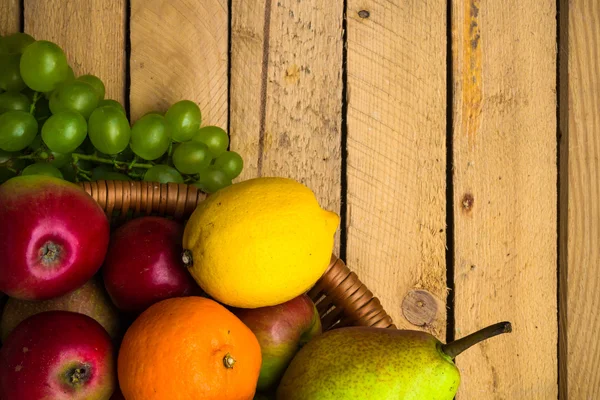 Fruit background vintage wooden autumn food nature — Stock Photo, Image