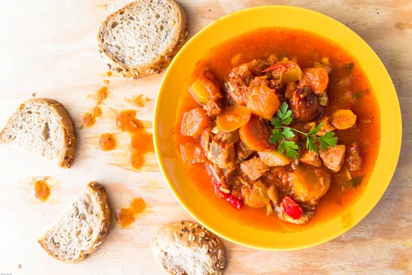 Stew zucchini stewed vegetables meat food meal vintage — Stock Photo, Image