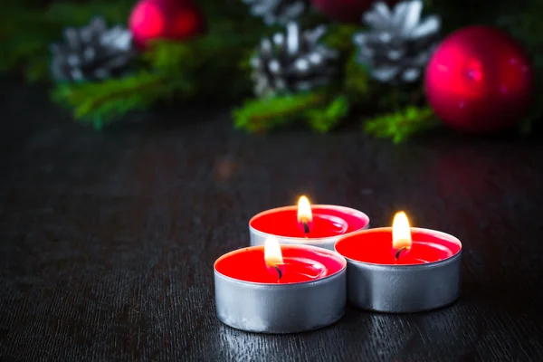 Vela de árbol de Navidad Navidad de madera — Foto de Stock