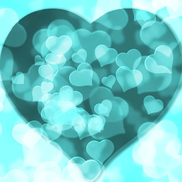 Green background blurred lights heart — Stock Photo, Image