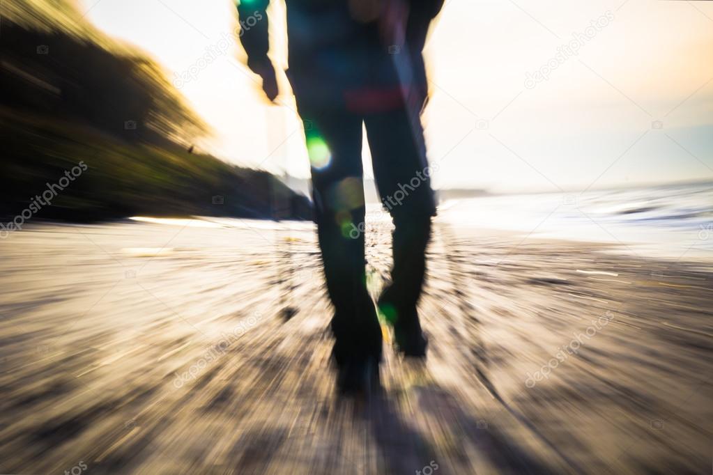 Nordic walking sport run walk motion blur outdoor person legs se