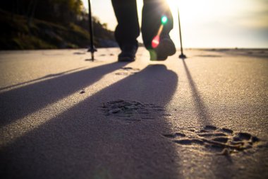 Nordic walking sport run walk motion blur outdoor person legs ra clipart